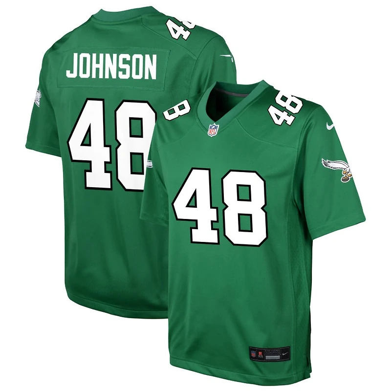 Patrick Johnson Youth Nike Kelly Green Philadelphia Eagles Alternate Custom Game Jersey