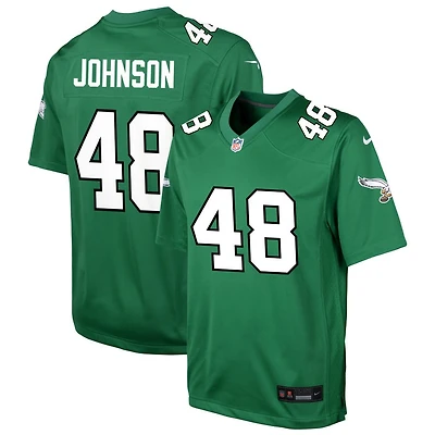 Patrick Johnson Youth Nike Kelly Green Philadelphia Eagles Alternate Custom Game Jersey