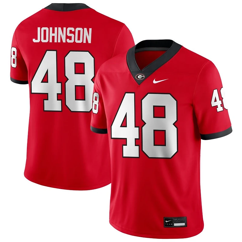 Cooper Johnson Men's Nike Red Georgia Bulldogs NIL Pick-A-Player Game Jersey