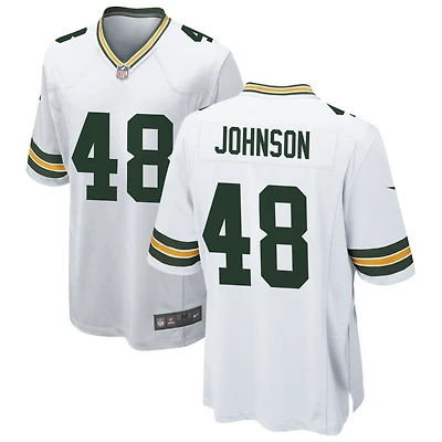 Jamon Johnson Men's Nike White Green Bay Packers Custom Game Jersey