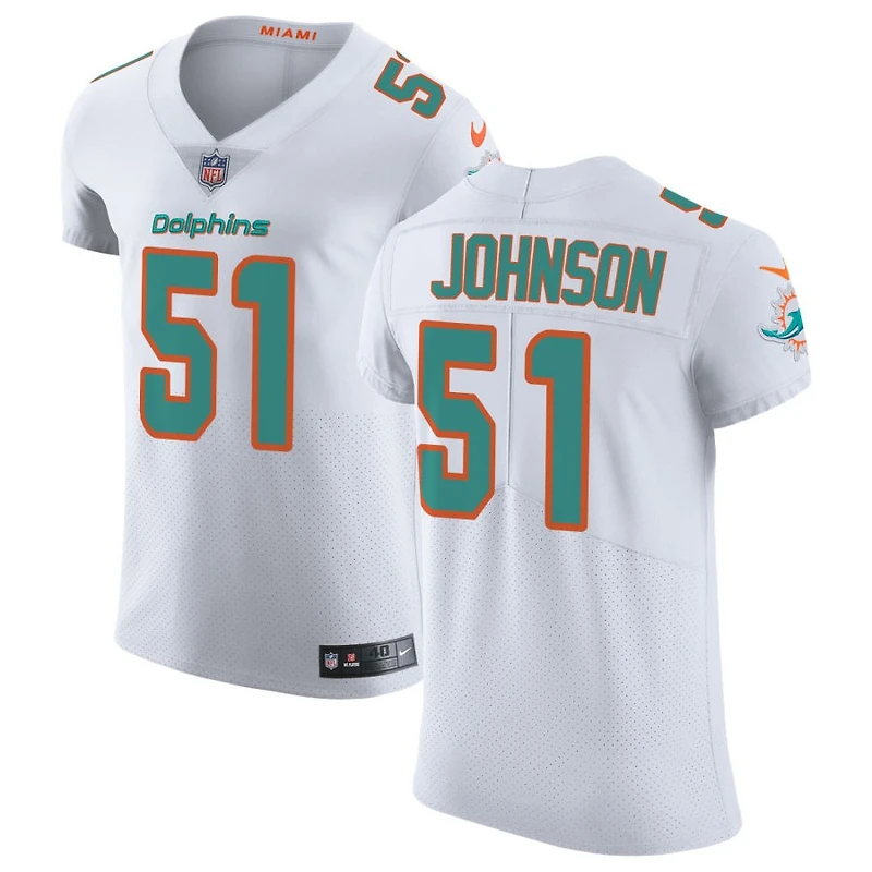 Caleb Johnson Men's Nike White Miami Dolphins Vapor Untouchable Elite Custom Jersey