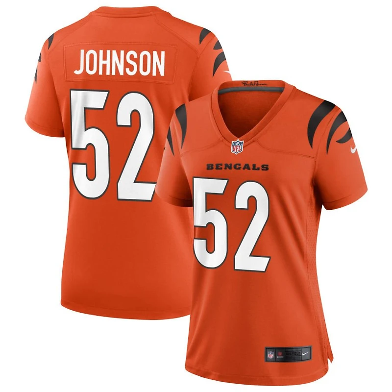 Cedric Johnson Women's Nike Orange Cincinnati Bengals Alternate Game Custom Jersey