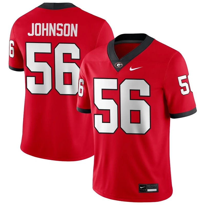 Nasir Johnson Men's Nike Red Georgia Bulldogs NIL Pick-A-Player Game Jersey