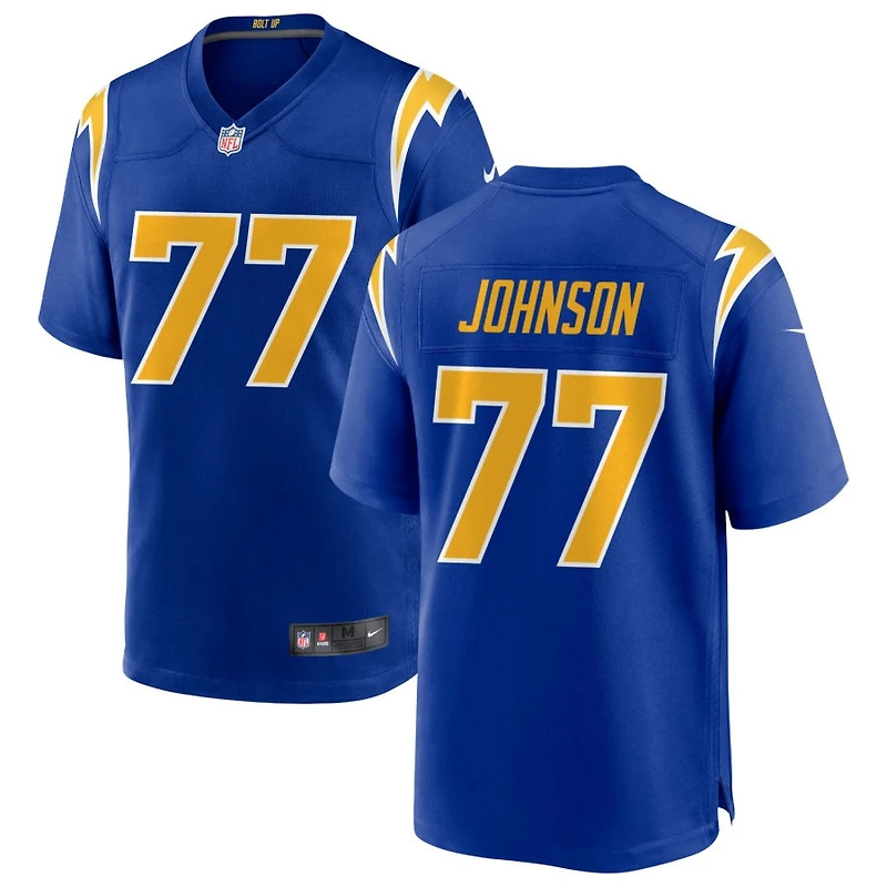 Zion Johnson Men's Nike Royal Los Angeles Chargers Alternate Custom Game Jersey