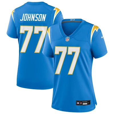 Zion Johnson Women's Nike Powder Blue Los Angeles Chargers Custom Game Jersey