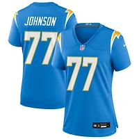 Zion Johnson Women's Nike Powder Blue Los Angeles Chargers Custom Game Jersey