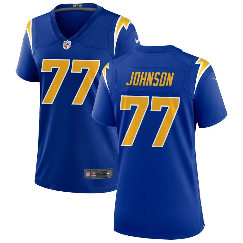 Zion Johnson Women's Nike Royal Los Angeles Chargers Alternate Custom Game Jersey