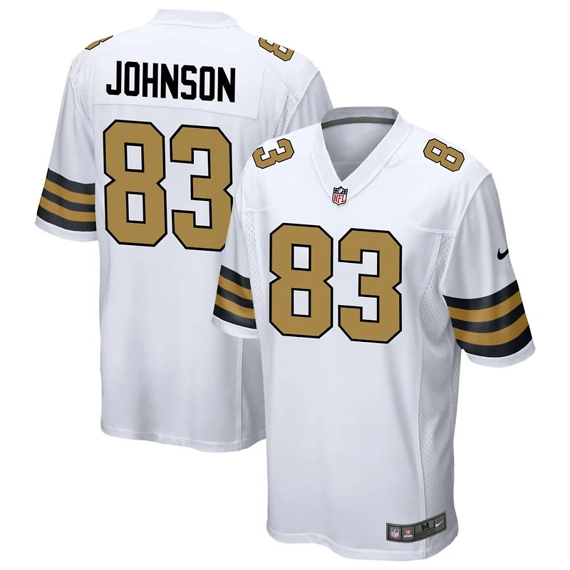 Juwan Johnson Men's Nike  White New Orleans Saints Alternate Custom Game Jersey