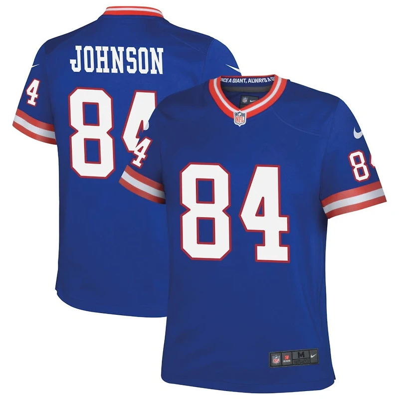 Theo Johnson Youth Nike Royal New York Giants Classic Custom Game Jersey