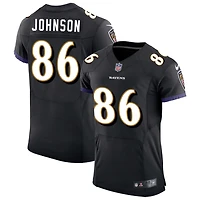 Cornelius Johnson Men's Nike Black Baltimore Ravens Speed Machine Elite Custom Jersey