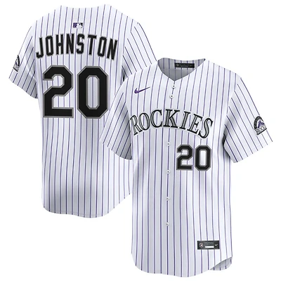 Troy Johnston Men's Nike White Colorado Rockies Home Limited Custom Jersey