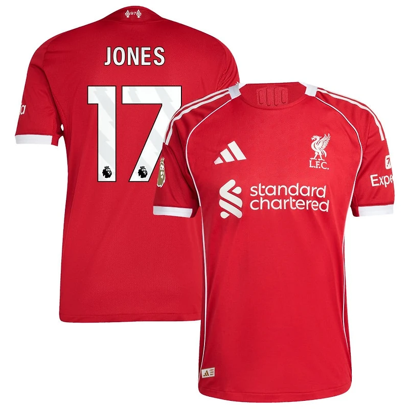 Curtis Jones Men's adidas Red Liverpool 2025/26 Home Custom Authentic Jersey