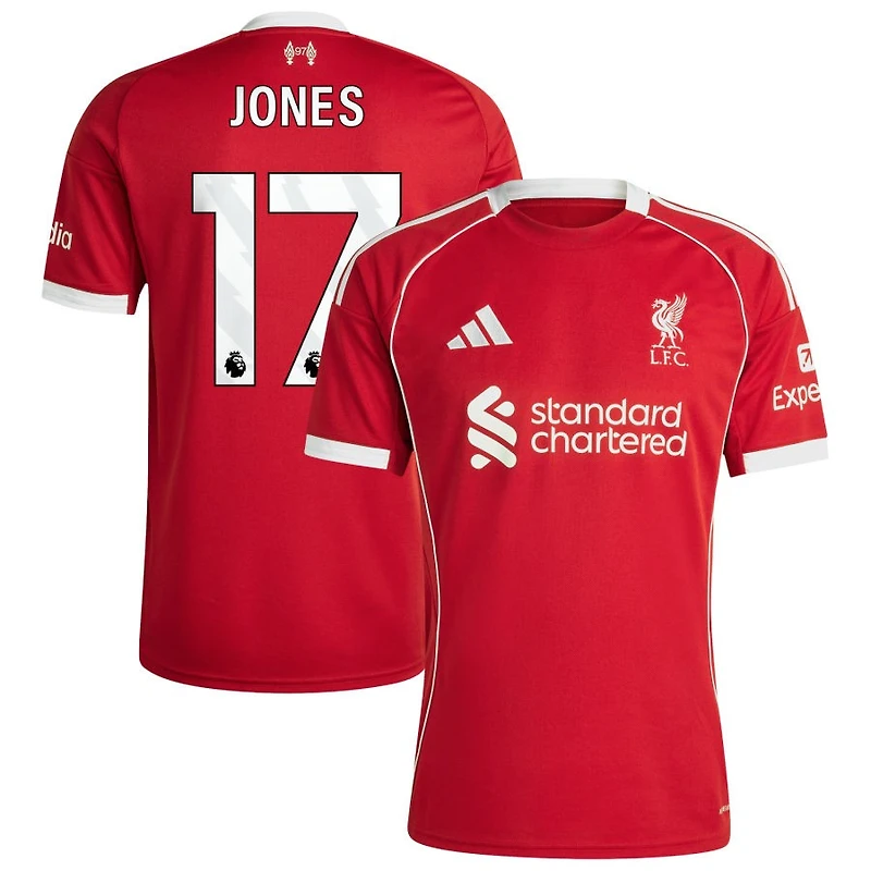 Curtis Jones Men's adidas  Red Liverpool 2025/26 Home Custom Replica Jersey