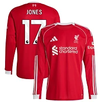 Curtis Jones Men's adidas  Red Liverpool 2025/26 Home Custom Replica Long Sleeve Jersey