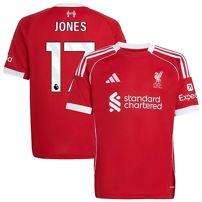 Curtis Jones Youth adidas  Red Liverpool 2025/26 Home Custom Replica Jersey