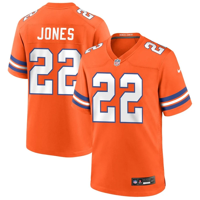 Brandon Jones Men's Nike Orange Denver Broncos Mile High Collection 1977 Throwback Custom Game Jersey