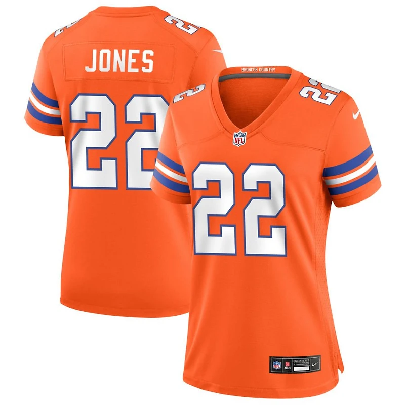 Brandon Jones Women's Nike Orange Denver Broncos Mile High Collection 1977 Throwback Custom Game Jersey