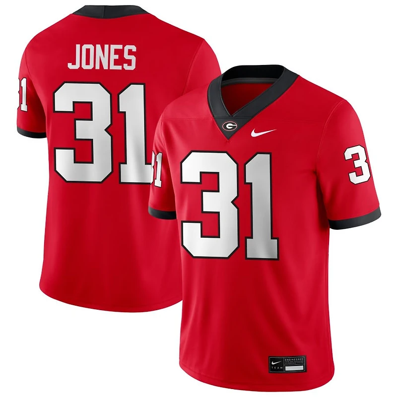 Kyron Jones Men's Nike Red Georgia Bulldogs NIL Pick-A-Player Game Jersey
