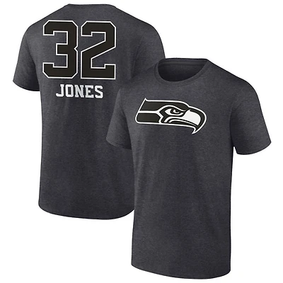 Men's Charcoal Seattle Seahawks Personalized Name & Number Monochrome T-Shirt