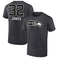 Men's Charcoal Seattle Seahawks Personalized Name & Number Monochrome T-Shirt