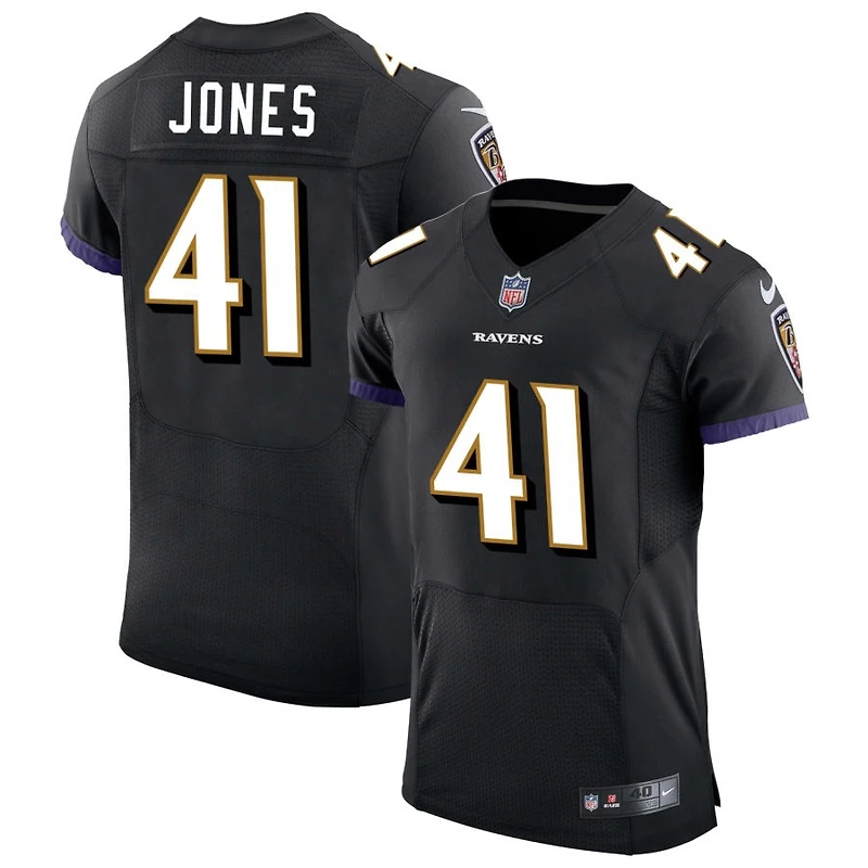 Dre'Mont Jones Men's Nike Black Baltimore Ravens Speed Machine Elite Custom Jersey