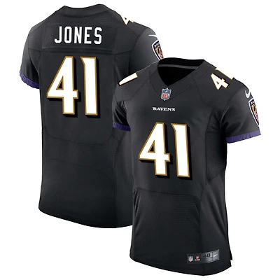 Dre'Mont Jones Men's Nike Black Baltimore Ravens Speed Machine Elite Custom Jersey