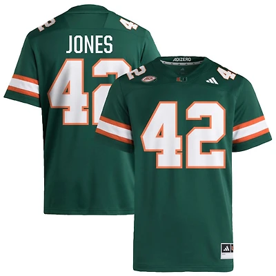 Artavius Jones Men's adidas Green Miami Hurricanes NIL Pick-A-Player Alternate Premier Football Jersey
