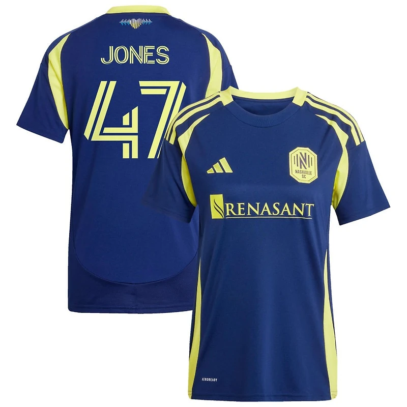 Isaiah Jones Women's adidas  Navy Nashville SC 2025 The Heart of Nashville Kit Replica Custom Jersey