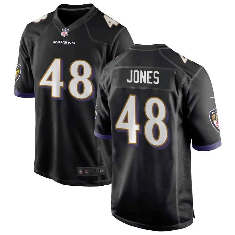 Carl Jones Men's Nike Black Baltimore Ravens Alternate Custom Game Jersey