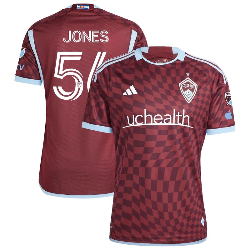 Nate Jones Men's adidas  Burgundy Colorado Rapids 2024 One Flag Kit Authentic Custom Jersey