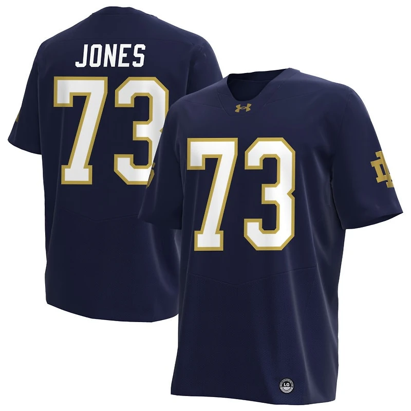 Peter Jones Men's Under Armour Navy Notre Dame Fighting Irish NIL Pick-A-Player Replica Football Jersey