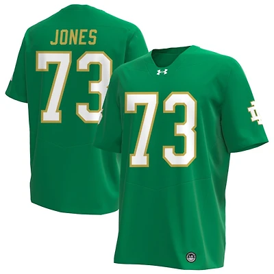 Peter Jones Men's Under Armour Kelly Green Notre Dame Fighting Irish Alternate NIL Pick-A-Player Replica Football Jersey