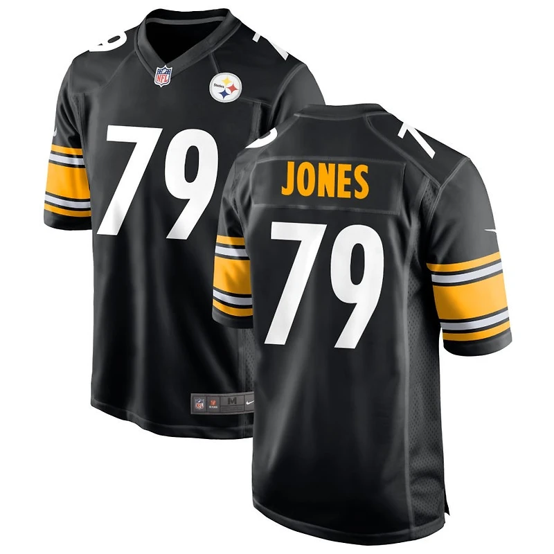 Steven Jones Men's Nike Black Pittsburgh Steelers Custom Game Jersey