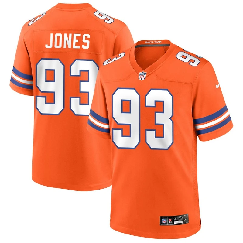 D.J. Jones Men's Nike Orange Denver Broncos Mile High Collection 1977 Throwback Custom Game Jersey