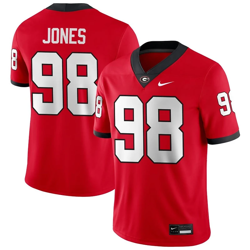 Noah Jones Men's Nike Red Georgia Bulldogs NIL Pick-A-Player Game Jersey