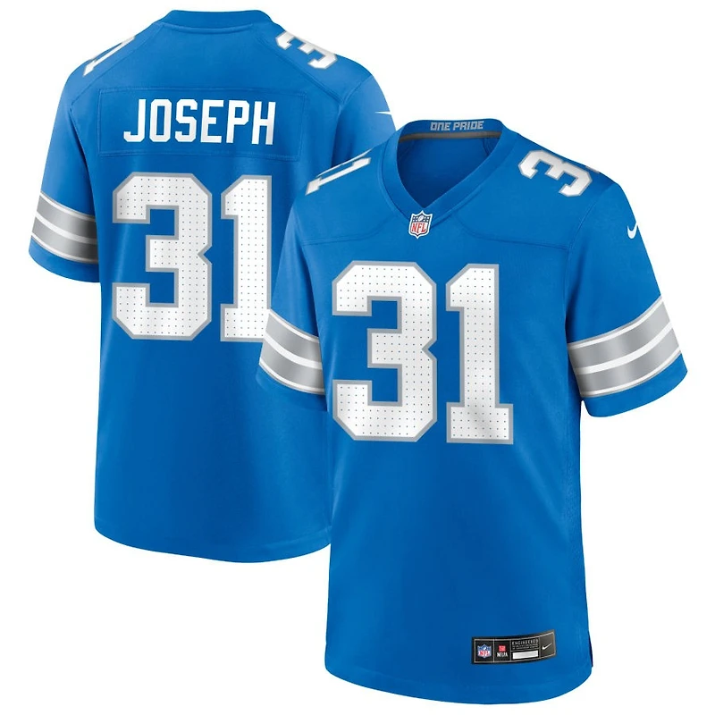Kerby Joseph Men's Nike  Blue Detroit Lions Custom Game Jersey
