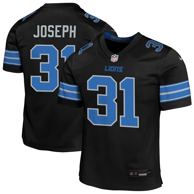 Kerby Joseph Youth Nike Black Detroit Lions Alternate Custom Game Jersey