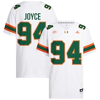 Dylan Joyce Men's adidas  White Miami Hurricanes NIL Pick-A-Player White Premier Football Jersey