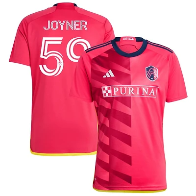 Mykhi Joyner Men's adidas Red St. Louis City SC 2023 CITY Kit Replica Custom Jersey