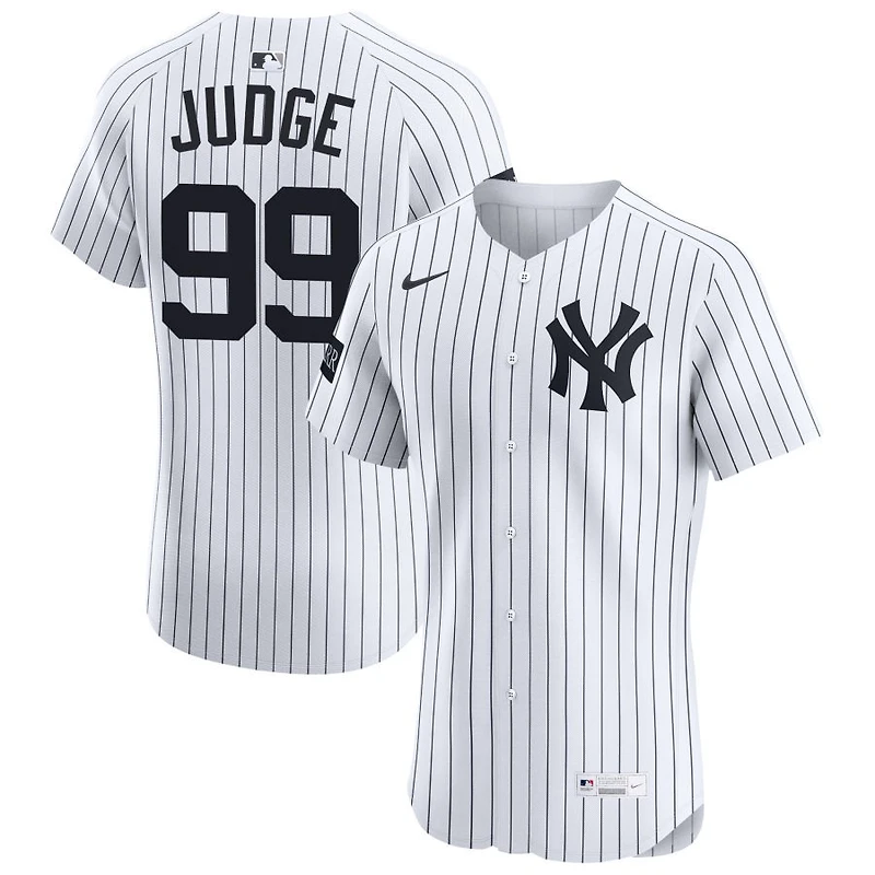 Aaron Judge Men's Nike White New York Yankees Home Elite Sponsor Patch Custom Jersey