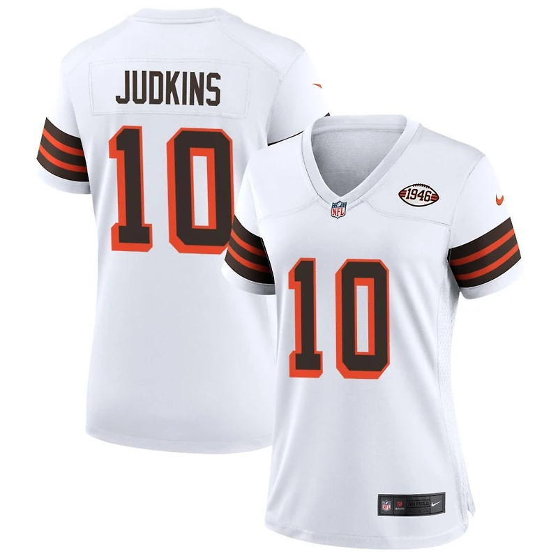 Quinshon Judkins Women's Nike White Cleveland Browns 1946 Collection Alternate Custom Jersey
