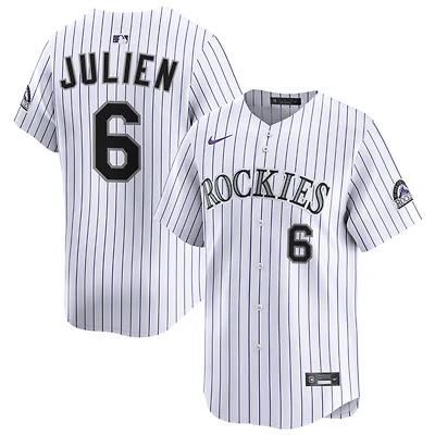 Edouard Julien Men's Nike White Colorado Rockies Home Limited Custom Jersey