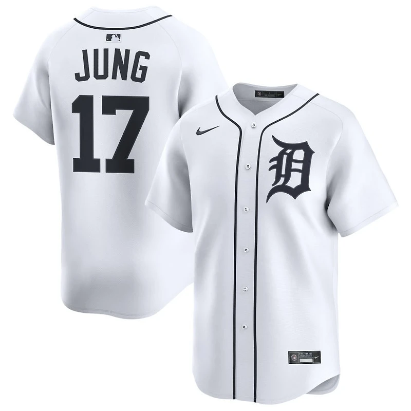 Jace Jung Men's Nike White Detroit Tigers Home Limited Custom Jersey