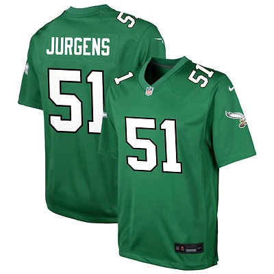 Cam Jurgens Youth Nike Kelly Green Philadelphia Eagles Alternate Custom Game Jersey