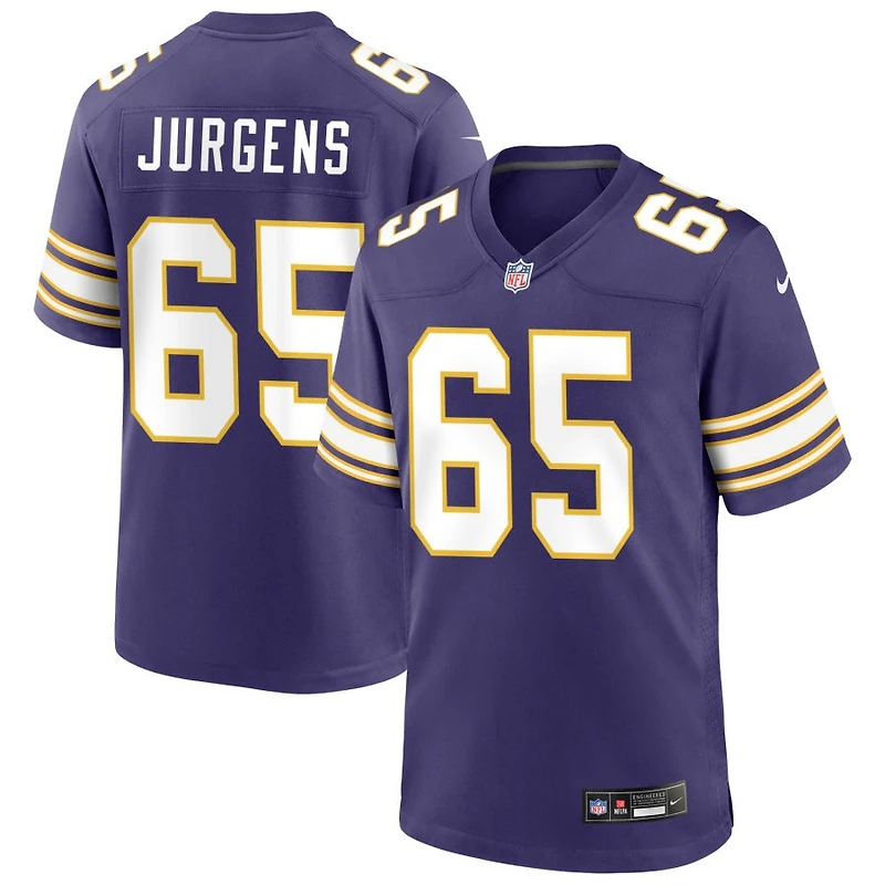 Michael Jurgens Men's Nike Purple Minnesota Vikings Classic Custom Game Jersey