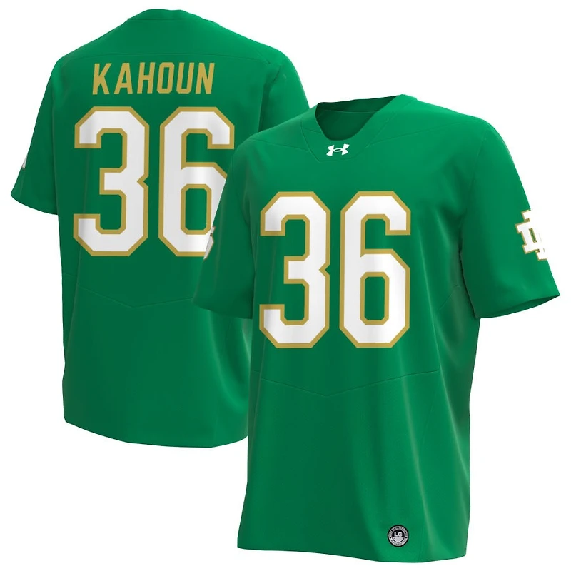Bodie Kahoun Men's Under Armour Kelly Green Notre Dame Fighting Irish Alternate NIL Pick-A-Player Replica Football Jersey