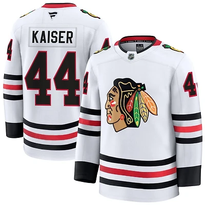 Wyatt Kaiser Men's Fanatics White Chicago Blackhawks Away Premium Custom Jersey