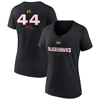 Women's Black Chicago Blackhawks Personalized Name & Number Midfielder V-Neck T-Shirt