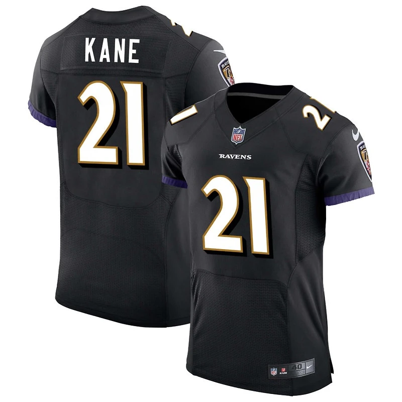 Sanoussi Kane Men's Nike Black Baltimore Ravens Speed Machine Elite Custom Jersey