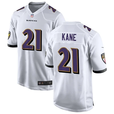 Sanoussi Kane Men's Nike White Baltimore Ravens Custom Game Jersey